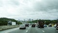 Nashville, Tennesee skyline in heavy traffic on a cloudy day Royalty Free Stock Photo