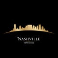 Nashville Tennessee city skyline silhouette black background