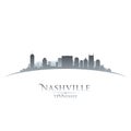 Nashville Tennessee city skyline silhouette white background