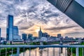 Nashville tennessee city skyline at sunset on the waterfrom Royalty Free Stock Photo