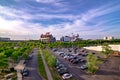 Nashville tennessee city skyline at sunset  on the waterfrom Royalty Free Stock Photo