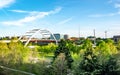 Nashville tennessee city skyline at sunset  on the waterfrom Royalty Free Stock Photo