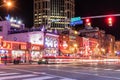 Nashville, Tennessee - December 5, 2017 : Bars and venues line Broadway in downtown Nashville