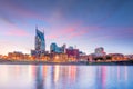 Nashville, Tennessee downtown skyline with Cumberland River in USA Royalty Free Stock Photo