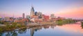 Nashville, Tennessee downtown skyline with Cumberland River in USA Royalty Free Stock Photo