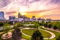 Nashville Tennessee downtown skyline at Shelby Street Bridge Royalty Free Stock Photo