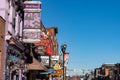 Broadway Avenue, famous for its bars, restaurants, honky-tonks and live music, especially