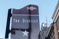 Nashville, Tennessee - January 10, 2022 Sign for The District, a downtown area popular with tourists, filled with live music,