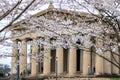 Nashville, Tennessee - March 25, 2019 : The Parthenon in Centennial Park with cherry blossoms