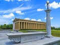 Nashville, TN USA - Accounting Sign In Centennial Park with The Parthenon Replica Museum Royalty Free Stock Photo