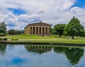 Nashville, TN USA - Centennial Park The Parthenon Replica Reflection in the Lake