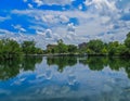 Nashville, TN USA - Centennial Park The Parthenon Replica Reflection in the Lake