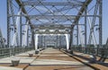 Looking through John Seigenthaler Pedestrian bridge, Nashville, TN, USA Royalty Free Stock Photo