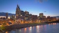 NASHVILLE, USA -April, 6, 2017: a night time view of downtown nashville