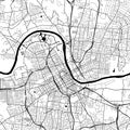 Nashville, USA Monochrome Black and White Minimalist Street Road Aesthetic Decoration Map