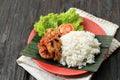 Nasi Ayam Geprek Sambal Bawang Royalty Free Stock Photo