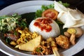 Nasi campur Bali or also known as Balinese mixed rice Royalty Free Stock Photo