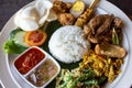 Balinese Mixed Duck Rice, Indonesian Balinese cuisine Royalty Free Stock Photo