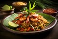 Nasi Goreng Kampung, a rustic village-style fried rice with anchovies, long beans, and prawns