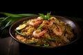 Nasi Goreng Kampung, a rustic village-style fried rice with anchovies, long beans, and prawns