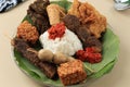 Nasi Jamblang or Sega Jamblang, Cirebon Mix Rice Wrapped with Teak Leaf