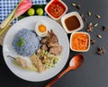 Nasi Kerabu, You choose your `Toppings` Royalty Free Stock Photo