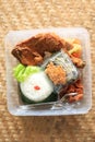 Nasi Kotak or Rice Box or Lunch Box, Popular as Sego Berkat Royalty Free Stock Photo