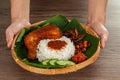 Nasi Kukus with raw ingredient Royalty Free Stock Photo