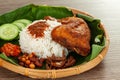 Nasi Kukus with raw ingredients Royalty Free Stock Photo