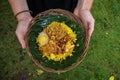 NASI KUNING - typical Indonesian dish view from top