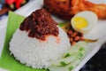 Nasi Lemak, the best Malaysian food Royalty Free Stock Photo