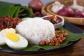 Nasi lemak, a traditional malay curry paste rice Royalty Free Stock Photo