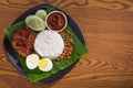 Nasi lemak, a traditional malay curry paste rice Royalty Free Stock Photo