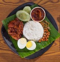 Nasi lemak, a traditional malay curry paste rice Royalty Free Stock Photo