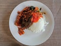 Nasi padang or Padang rice. traditional Indonesian food Royalty Free Stock Photo