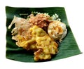 Nasi pecel is a Javanese rice dish Royalty Free Stock Photo