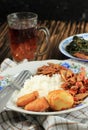 Nasi Rames Warteg, Traditional Indonesian Food. Rice Daily