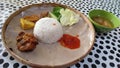 Nasi Timbel the popular food in West Java, Indonesia