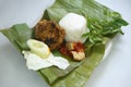 Nasi timbel is a popular Sundanese dish in West Java and Banten.