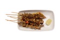 Sate kulit & x28;Indonesian: chicken skin satay or skewers& x29;