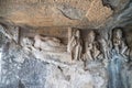 Nasik or Pandavleni Caves, a group of 24 caves carved between the 1st century BC and the 3rd century CE, additional sculptures Royalty Free Stock Photo