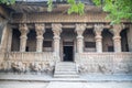 Nasik or Pandavleni Caves, a group of 24 caves carved between the 1st century BC and the 3rd century CE, additional sculptures Royalty Free Stock Photo