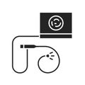 Nasogastric tube black glyph icon. Digestive system medical device. Sign for web page, mobile app, button, logo. Vector isolated