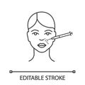 Nasolabial folds neurotoxin injection linear icon