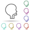 Nasopharynx multi color icon. Simple thin line, outline vector of health icons for ui and ux, website or mobile application