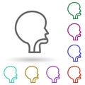 Nasopharynx multi color icon. Simple thin line, outline vector of health icons for ui and ux, website or mobile application