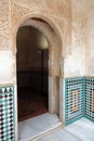 Nasrid palace door at the Alhambra in Granada, Andalusia Royalty Free Stock Photo