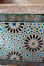 Nasrid palace Mexuar tiles at the Alhambra in Granada, Andalusia Royalty Free Stock Photo