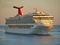 Cruise ship `Carnival Conquest` arrival at Nassau port. Royalty Free Stock Photo