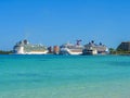 Cruise ships docked in port of Nassau, Bahamas. Royalty Free Stock Photo